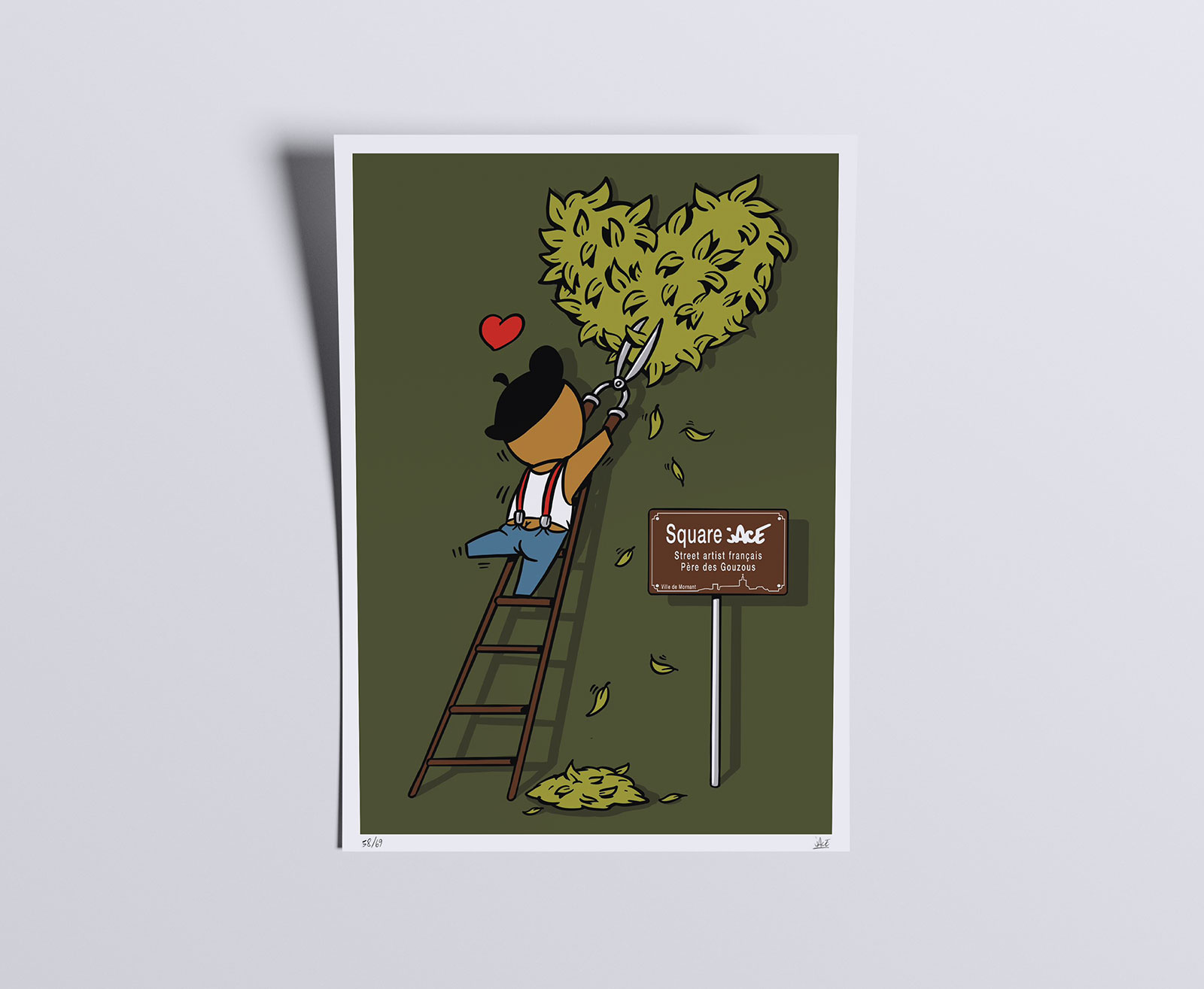 JACE - Square JACE Sérigraphie 50 x 70 cm